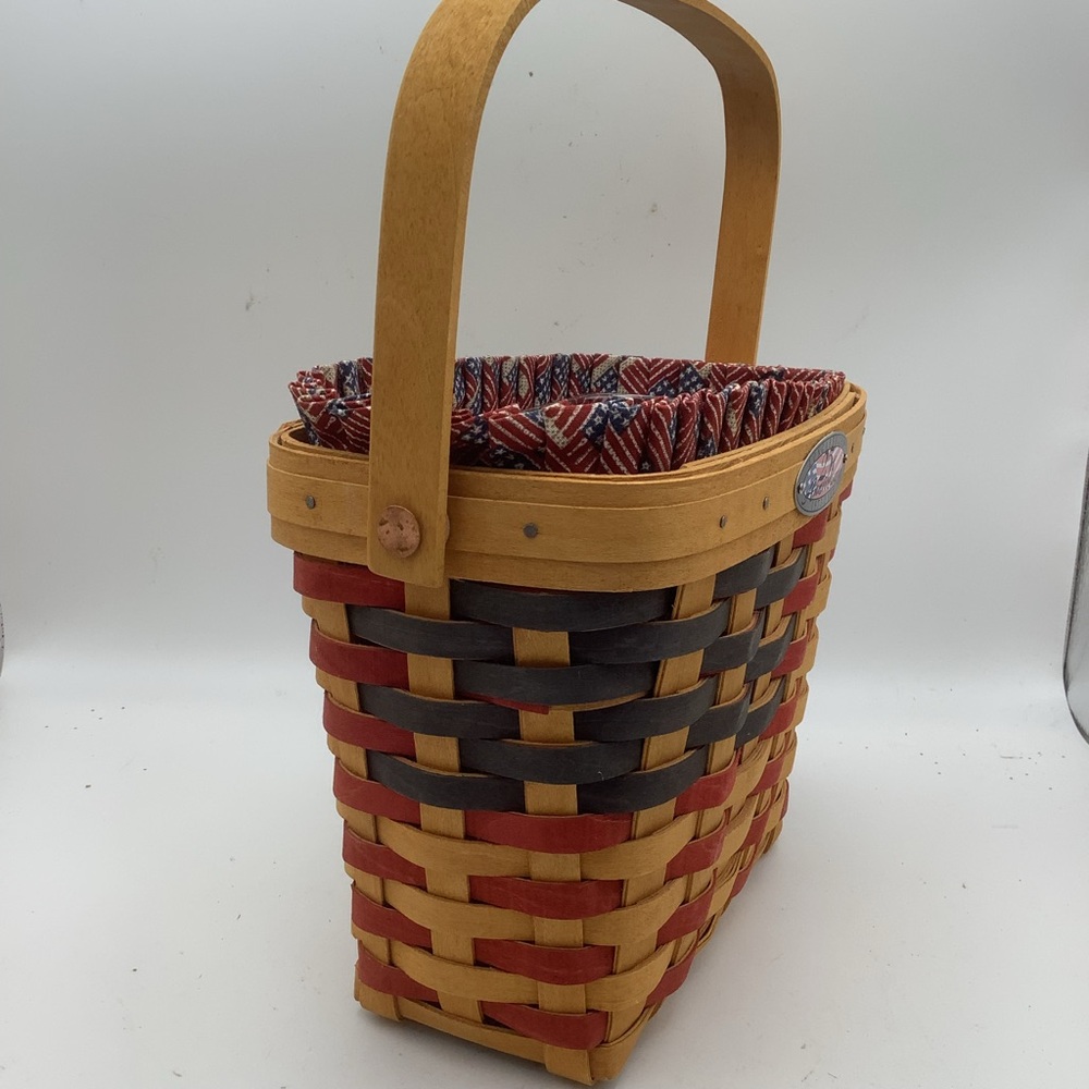 Vintage 1998 Longaberger 25th Anniversary Handled Basket - Picture 3 of 12